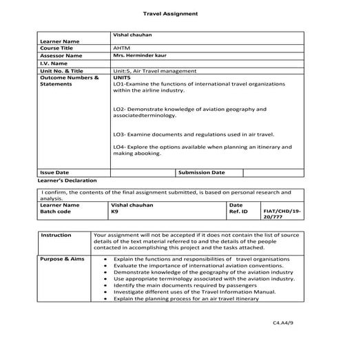 frankfinn travel management assignment