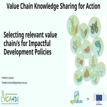 Selecting relevant value chain/s for Impactful Development Policies