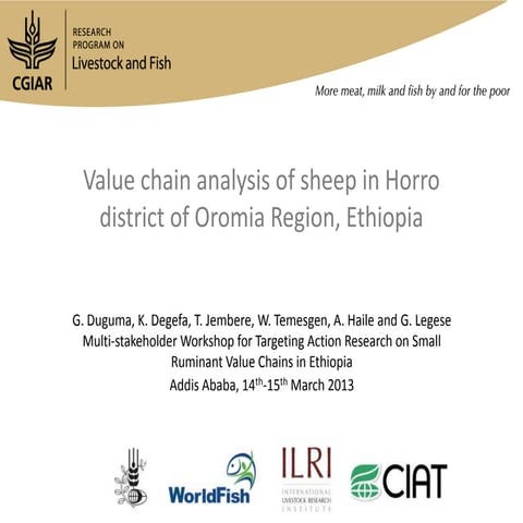 Value chain analysis of sheep in Horro district of Oromia Region, Ethiopia