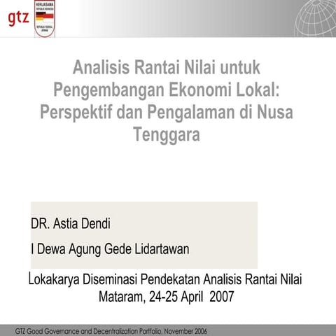 Analisis dan Pengembangan Rantai Nilai (Value Chains) untuk Pengurangan Kemis...