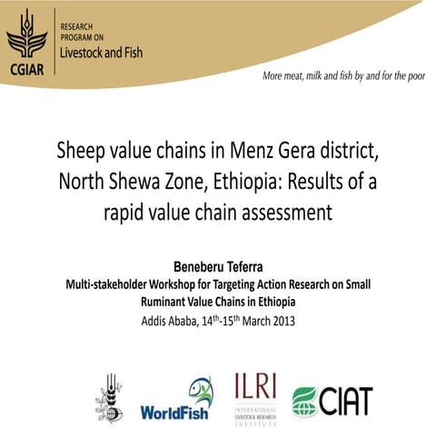 Sheep value chains in Menz Gera district, North Shewa Zone, Ethiopia: Results...