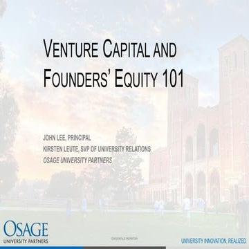 Understanding How Venture Capital Works | Kirsten Leute and John Lee | Lunch ...