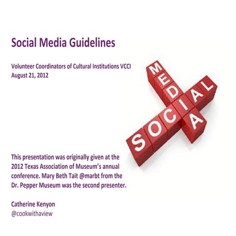 VCCI social media guidelines and policies