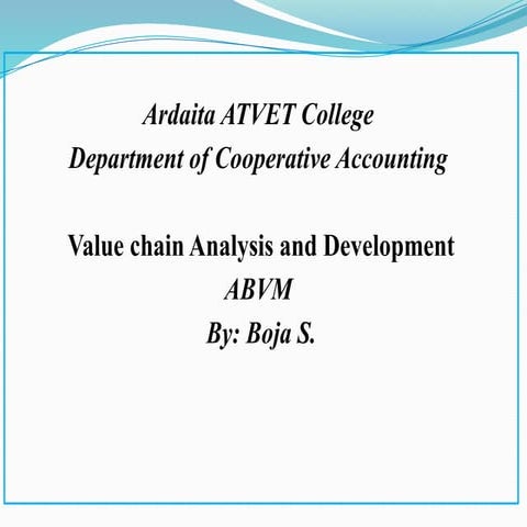 Value chain analysis and development and upgrading
