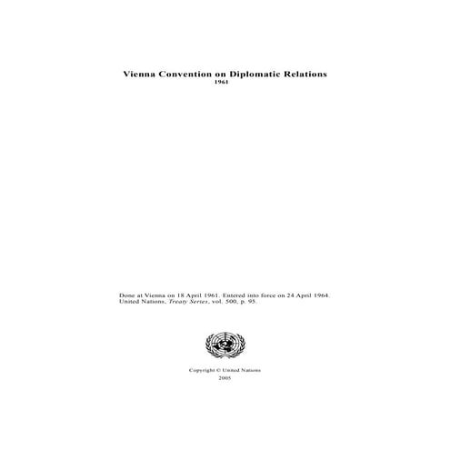 Vienna Convention on Diplomatic Relations, 1961