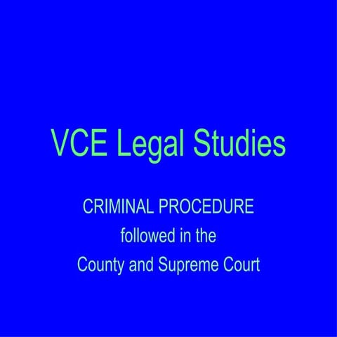 Vce Legal Studies   Criminal Procedure 2009 Case Study