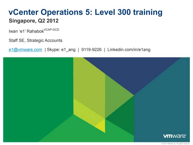 vCenter Operations 5: Level 300 training