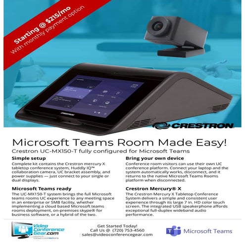 Featured Kit - Crestron UC-MX150 for Microsoft Teams 
