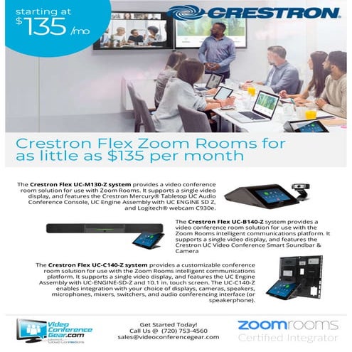 Crestron Flex Tabletop UC Video Conference System for Zoom Rooms™ Software