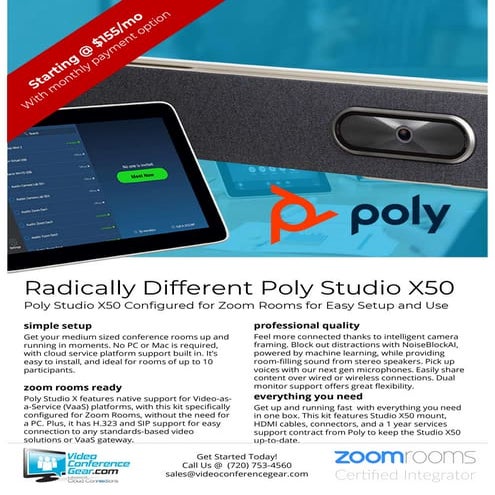 Kit of the Day from Video Conference Gear featuring the Poly Studio X50 for Z...