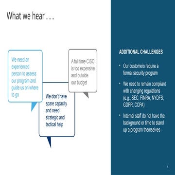vCISO Overview Virtual CISO Chief Information Security Officer
