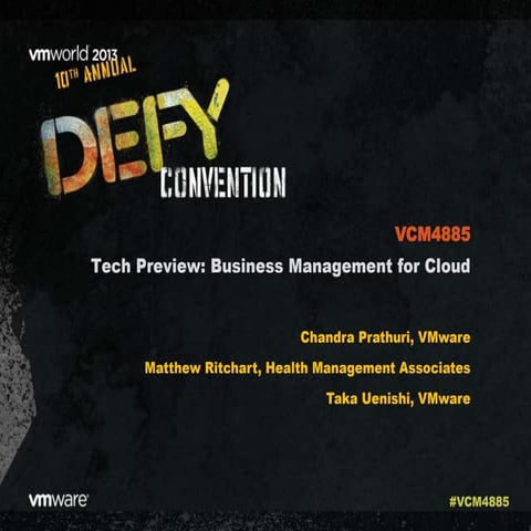 VMworld 2013: Tech Preview: Business Management for Cloud 