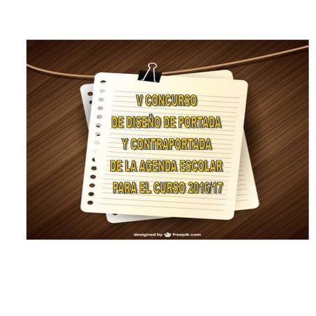 V concurso de portada y contraportada de la agenda
