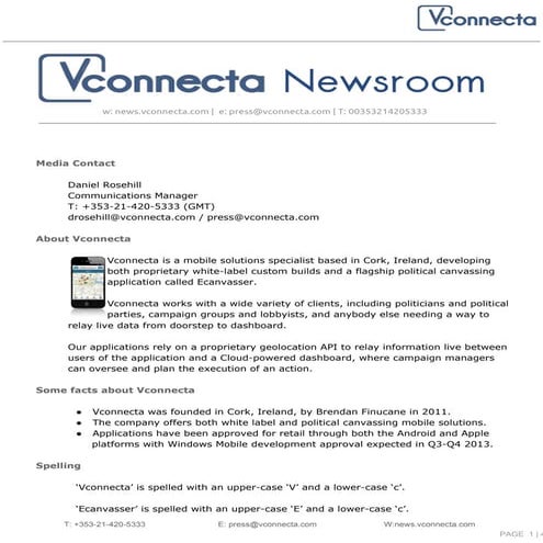 Vconnecta Press Kit