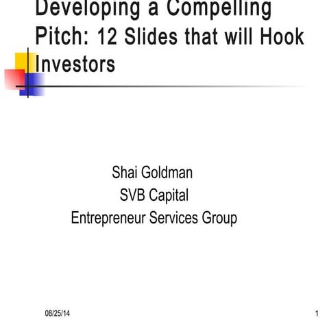 Vc pitch template from 500 startup