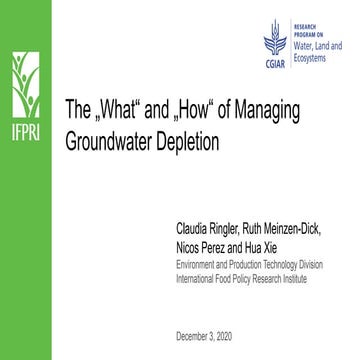The What and How of Managing Groundwater Depletion