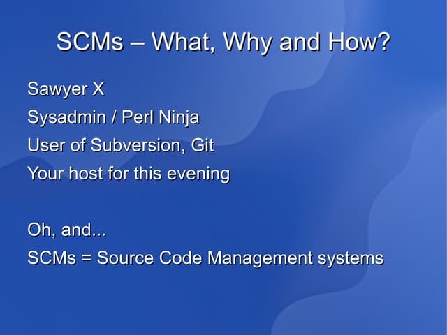 Source Code Management systems