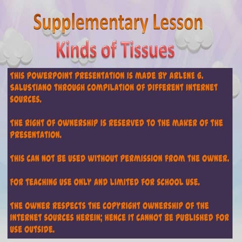 VC Supplementary Lesson: Tissues