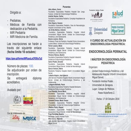 V curso actualizacion endocrinologia pediatrica