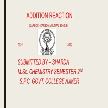 Addition Reaction Carbon Carbon Multiple Bonds