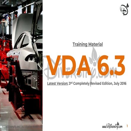 VDA 6.3 Training Material From VDiversify.com | VDA 6.3 Process Audit Trainin...
