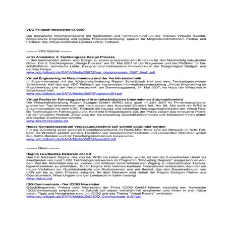 VDC Newsletter 2007-04