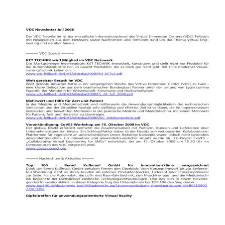 VDC Newsletter 2008-07