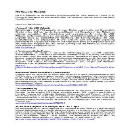 VDC Newsletter 2009-03