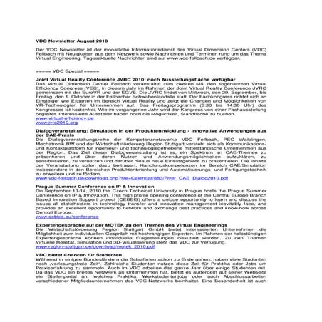 VDC Newsletter 2010-08