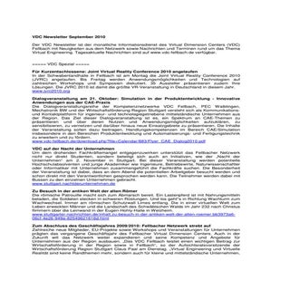 VDC Newsletter 2010-09