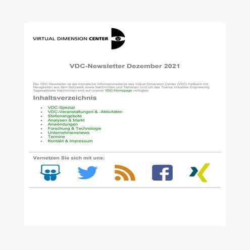 VDC- Newsletter Dezember 2021
