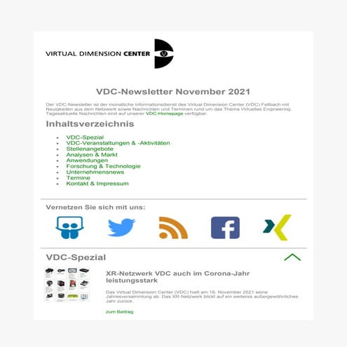 VDC Newsletter November 2021