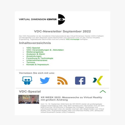 VDC-Newsletter September 2022