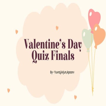 Valentines Day Quiz Finals | Movies and Entertainment Quiz 