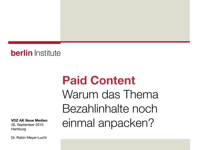 Paid Content Präsentation