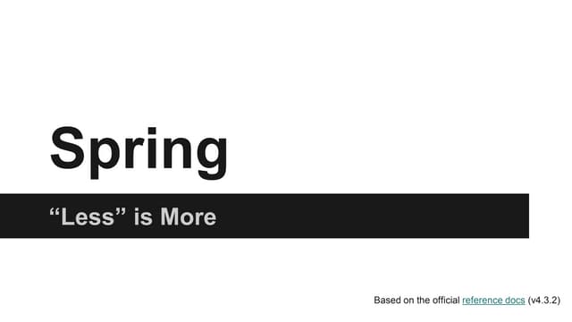 Spring Framework Essentials