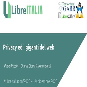 P. Vecchi - Privacy ed i giganti del web