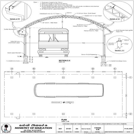 Vechile shed Sample Drawing