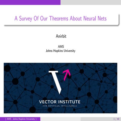 My 2hr+ survey talk at the Vector Institute, on our deep learning theorems.
