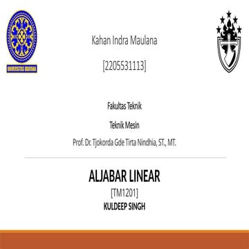 penjabaran materi Vector pada aljabar linear | PPTX