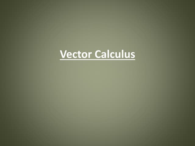 Vector calculus