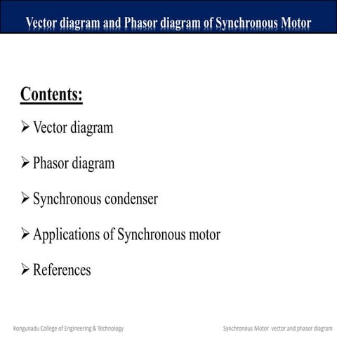 Vector diagram and phasor diagram of synchronous motor