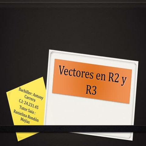 Vectores en r2 y r3 por tony 
