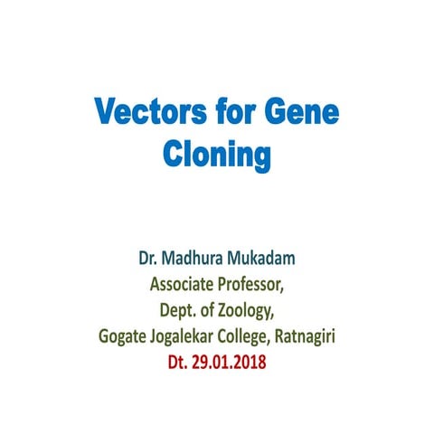 Vectors for gene cloning