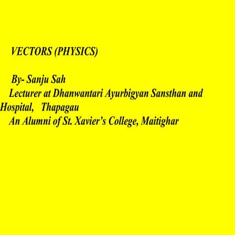 vector, in physics, a quantity that has both magnitude and direction. By -SAN...