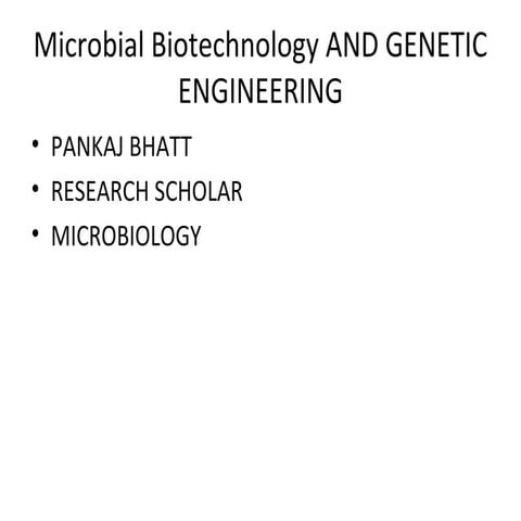 MICROBIAL BIOTECHNOLOGY