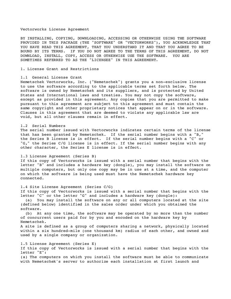 Vectorworks License Agreement