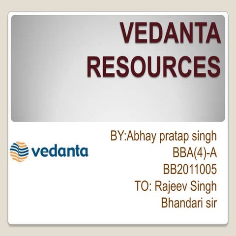 Vedanta resources plc.