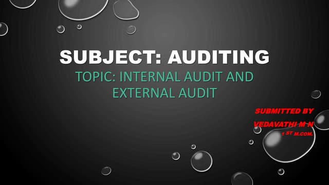 Internal and external audit 