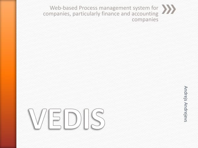 Vedis presentation for pitch